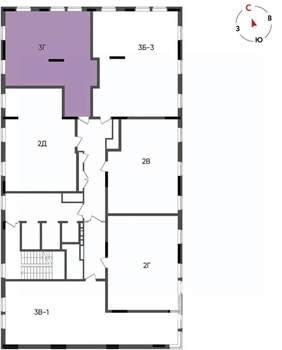 3-к квартира, вторичка, 66м2, 11/22 этаж