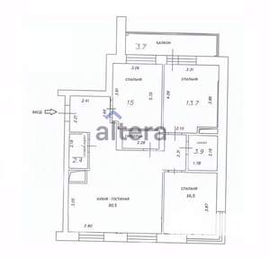 4-к квартира, вторичка, 85м2, 5/22 этаж