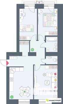 3-к квартира, вторичка, 78м2, 10/10 этаж
