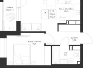 1-к квартира, вторичка, 37м2, 4/23 этаж