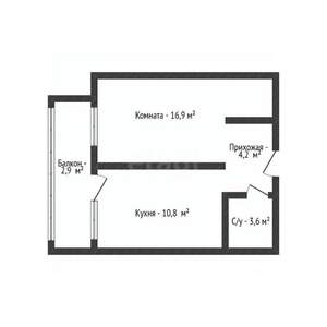 1-к квартира, вторичка, 38м2, 6/6 этаж