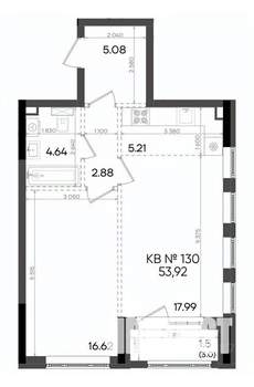 2-к квартира, вторичка, 54м2, 2/23 этаж