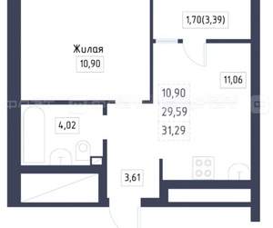 1-к квартира, вторичка, 33м2, 2/15 этаж