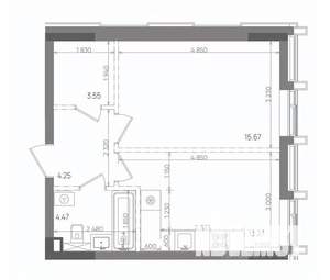 1-к квартира, вторичка, 41м2, 19/22 этаж