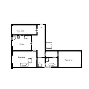3-к квартира, вторичка, 72м2, 2/2 этаж