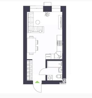 1-к квартира, вторичка, 40м2, 9/17 этаж