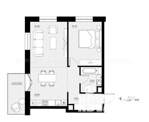 1-к квартира, вторичка, 65м2, 5/6 этаж