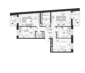 4-к квартира, строящийся дом, 126м2, 3/4 этаж