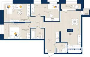 3-к квартира, вторичка, 90м2, 3/20 этаж