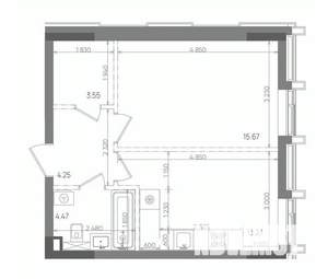 1-к квартира, вторичка, 41м2, 18/22 этаж