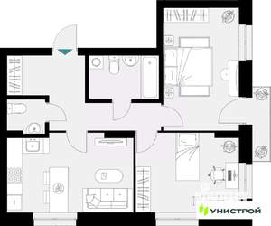 2-к квартира, вторичка, 60м2, 4/18 этаж