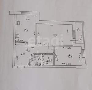 2-к квартира, вторичка, 64м2, 10/18 этаж