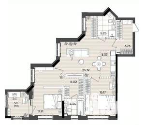 2-к квартира, вторичка, 88м2, 18/23 этаж