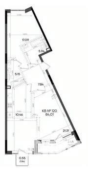 3-к квартира, вторичка, 84м2, 7/9 этаж