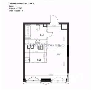 1-к квартира, вторичка, 36м2, 11/15 этаж
