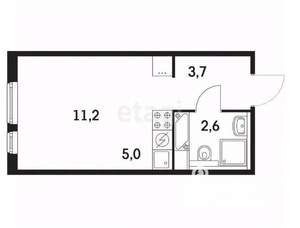 Студия квартира, вторичка, 18м2, 3/9 этаж