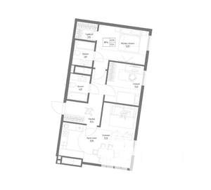 3-к квартира, строящийся дом, 74м2, 4/4 этаж