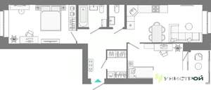2-к квартира, вторичка, 64м2, 4/10 этаж