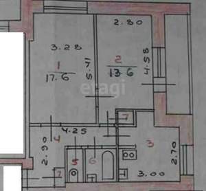 2-к квартира, вторичка, 51м2, 5/14 этаж