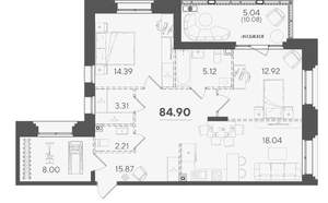 3-к квартира, вторичка, 85м2, 5/7 этаж