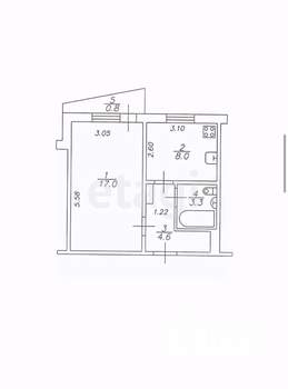 1-к квартира, вторичка, 33м2, 5/10 этаж