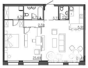 2-к квартира, вторичка, 79м2, 4/4 этаж