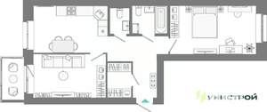 2-к квартира, вторичка, 60м2, 4/10 этаж