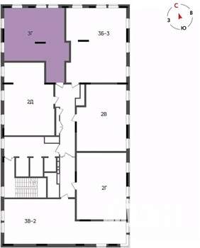 3-к квартира, вторичка, 66м2, 21/22 этаж