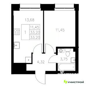 1-к квартира, вторичка, 33м2, 2/8 этаж