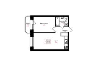 1-к квартира, вторичка, 40м2, 5/25 этаж