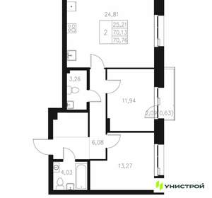 2-к квартира, вторичка, 71м2, 7/7 этаж
