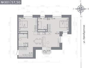 2-к квартира, вторичка, 58м2, 6/25 этаж