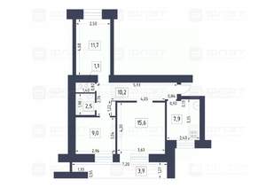 3-к квартира, вторичка, 62м2, 2/10 этаж