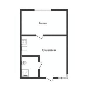 1-к квартира, вторичка, 25м2, 1/19 этаж