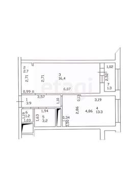 1-к квартира, вторичка, 42м2, 6/25 этаж