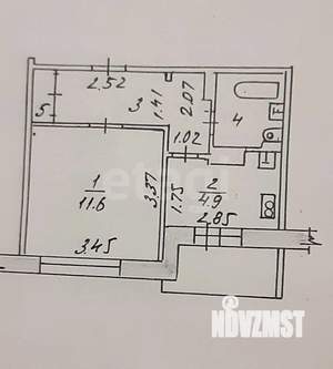 1-к квартира, вторичка, 27м2, 1/10 этаж