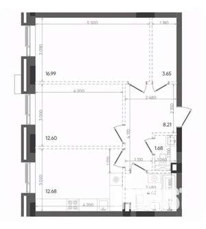 2-к квартира, вторичка, 60м2, 16/22 этаж