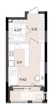 Студия квартира, вторичка, 27м2, 18/23 этаж