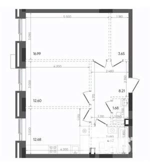 2-к квартира, вторичка, 60м2, 7/22 этаж