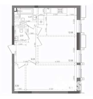 2-к квартира, вторичка, 59м2, 20/22 этаж