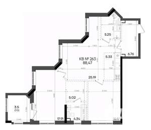 2-к квартира, вторичка, 88м2, 18/23 этаж