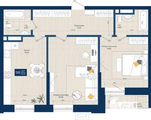 2-к квартира, вторичка, 85м2, 3/9 этаж