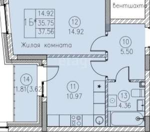 1-к квартира, вторичка, 44м2, 7/9 этаж