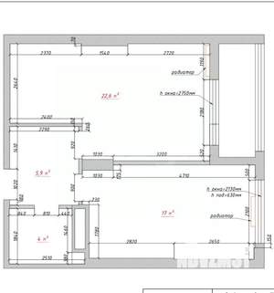 2-к квартира, вторичка, 51м2, 14/22 этаж