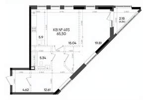 2-к квартира, вторичка, 66м2, 19/23 этаж