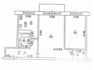 2-к квартира, вторичка, 49м2, 5/5 этаж