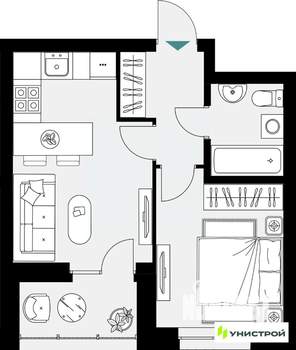 1-к квартира, вторичка, 36м2, 4/18 этаж