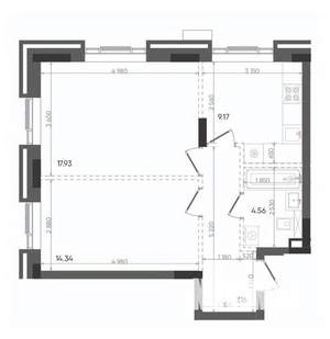 2-к квартира, вторичка, 53м2, 19/22 этаж