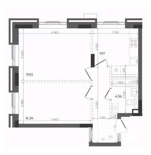 2-к квартира, вторичка, 53м2, 21/22 этаж