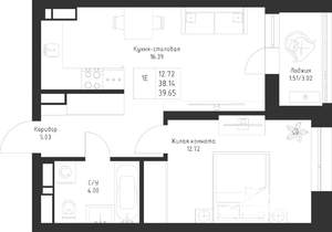 1-к квартира, вторичка, 40м2, 7/23 этаж